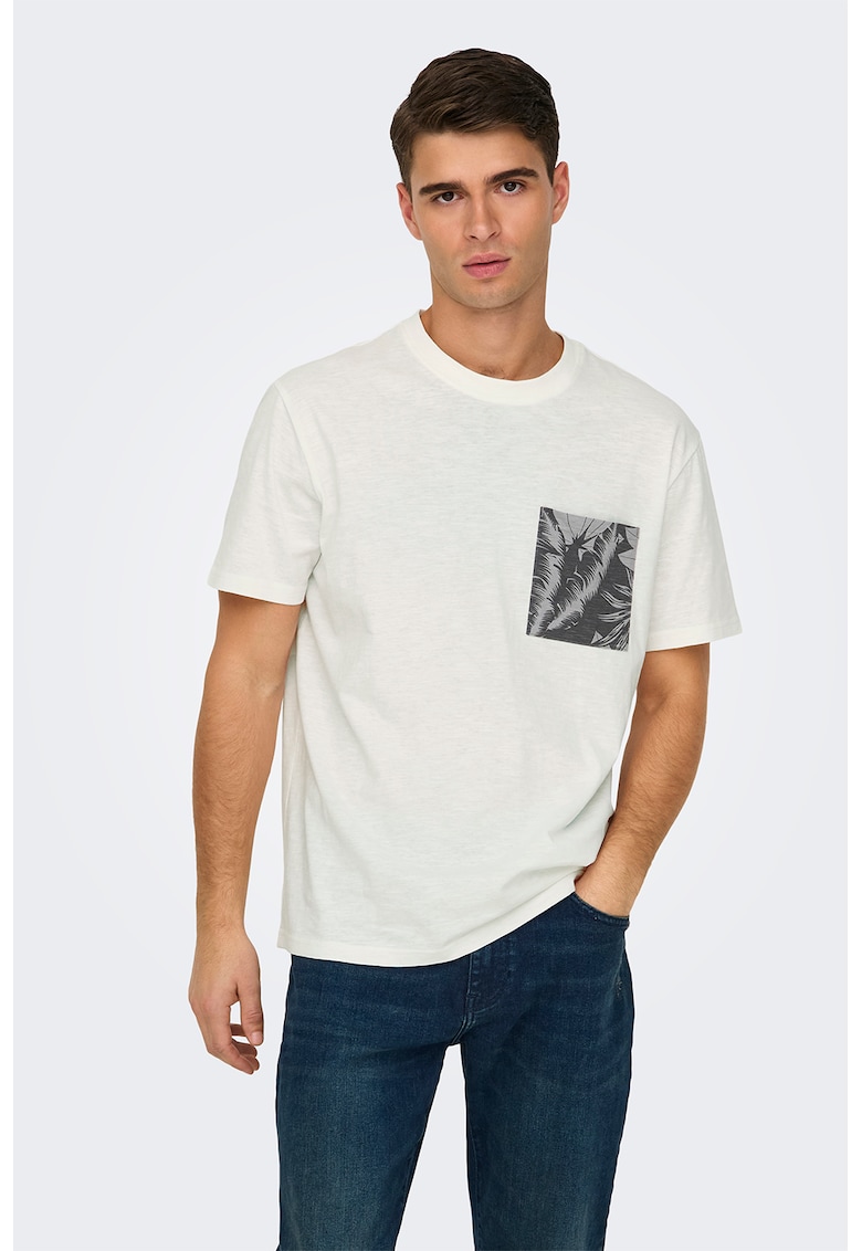 Tricou cu decolteu la baza gatului - Alb murdar