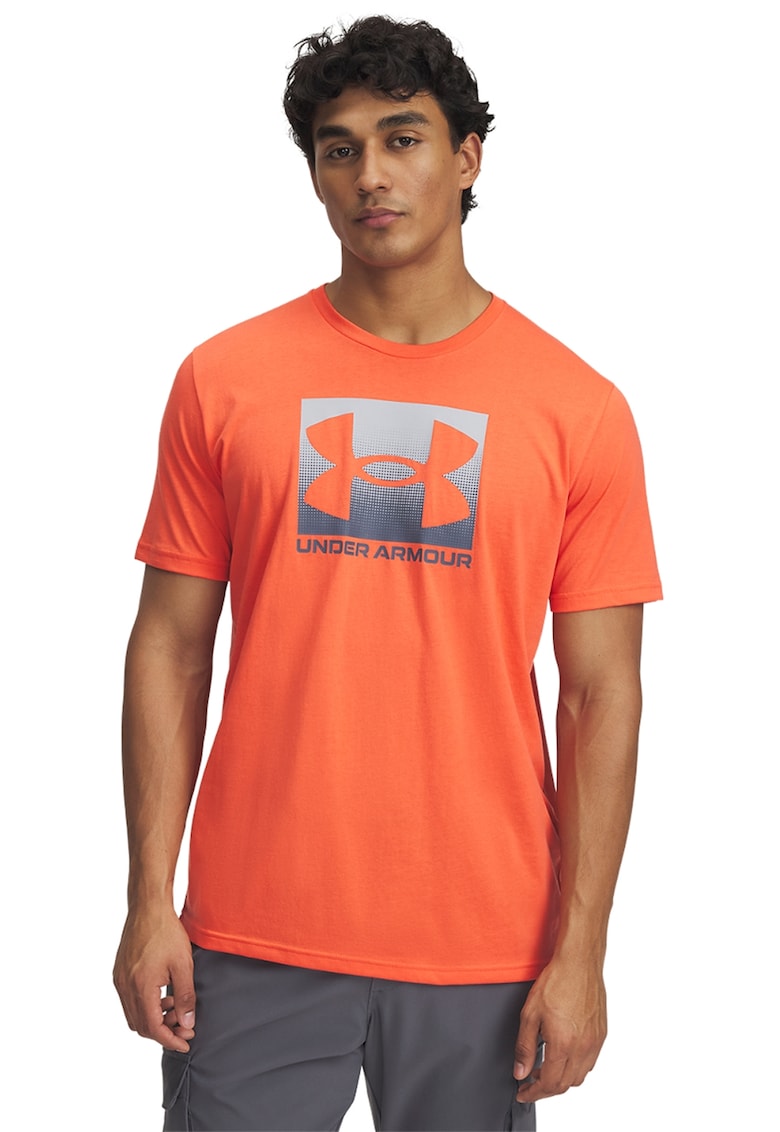 Tricou lejer cu logo Boxed - Gri/Portocaliu