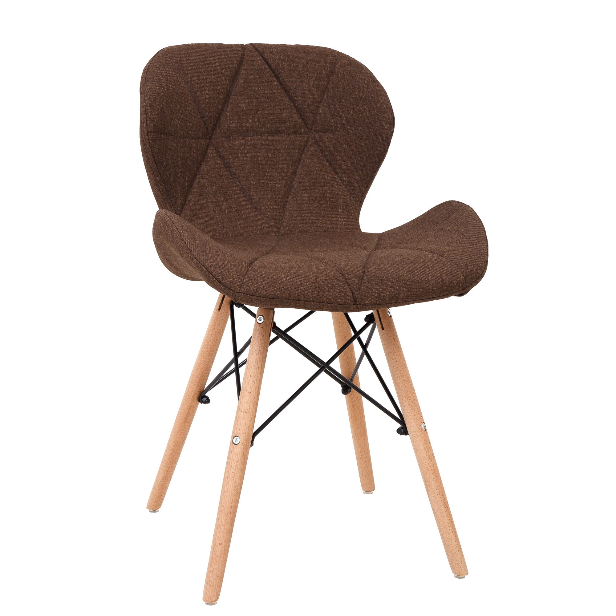 Oferte la Scaun bucatarie/living Eliza, tapitat, textil, cadru de lemn, maro, max. 110 Kg, 73 x 47 cm