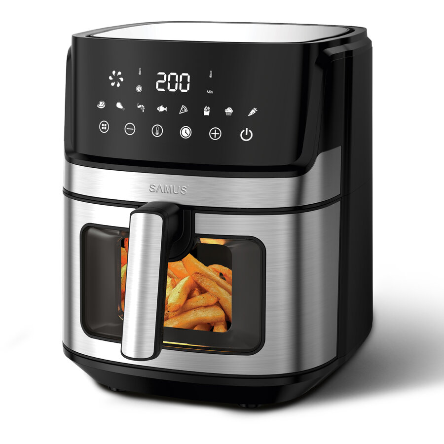 Oferte la Friteuza AF6.5B-S1700DW cu Aer Cald 1700W Capacitate 6.5L Control Digital Tactil Timer