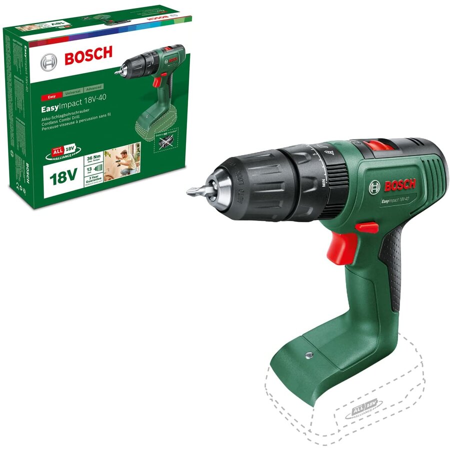 Oferte la Bosch Cordless Impact Drill EasyImpact 18V-40 (green/black, without battery and charger)