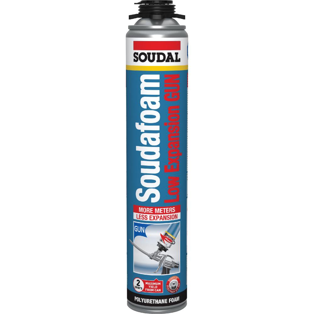 Oferte la Spuma poliuretanica cu expandare redusa Soudal Soudafoam Low Expansion, aplicare pistol, 750 ml 