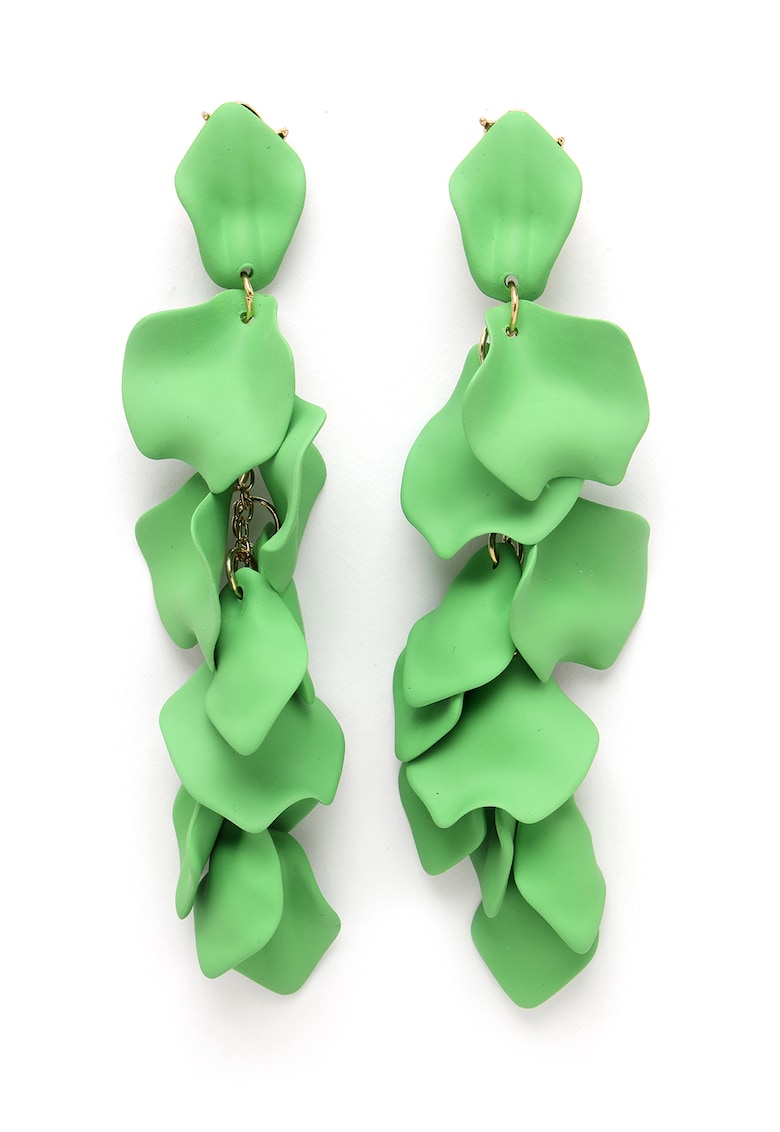 Oferte la Cercei in forma de petala placati cu aur de 18K - Verde/Auriu