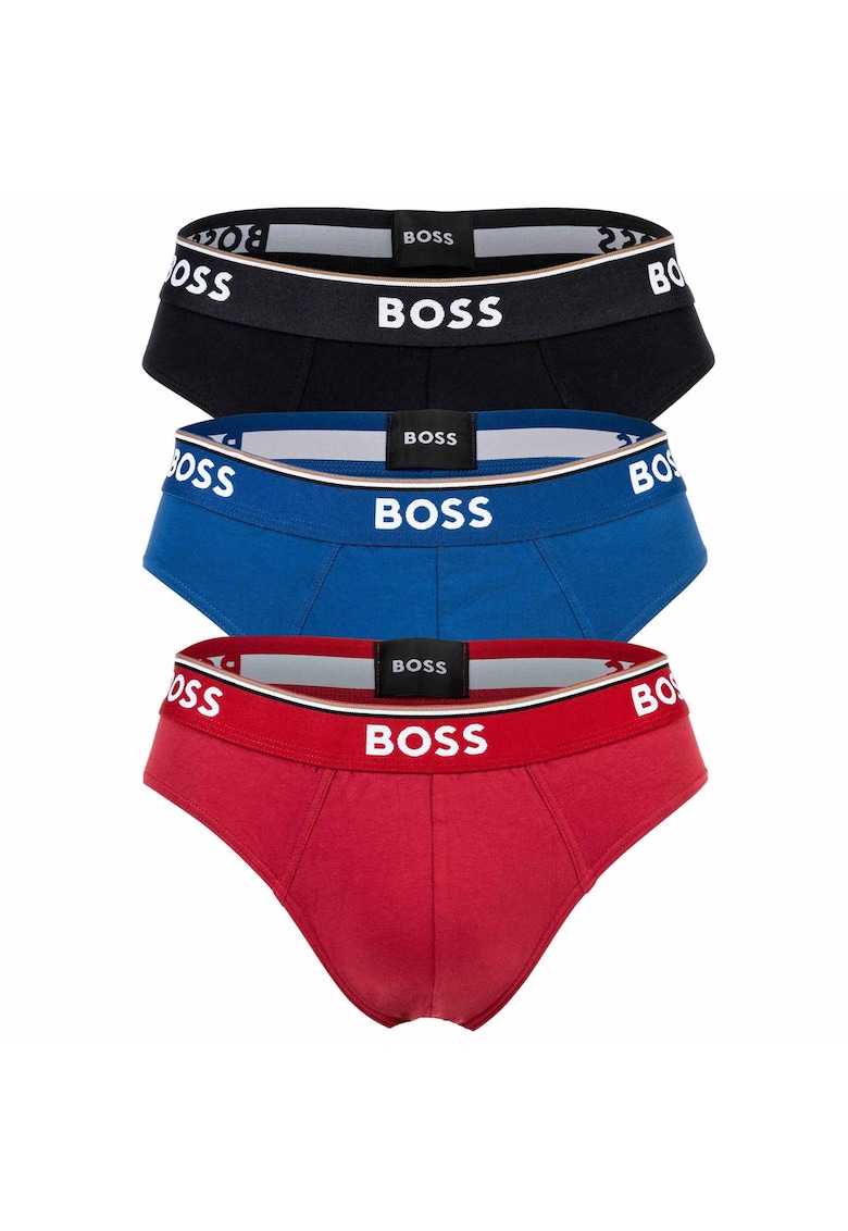 Oferte la Set de chiloti cu banda logo in talie - 3 perechi - Rosu/Negru/Albastru