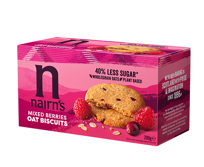 Oferte la Biscuiti din Ovaz Integral cu Fructe de Padure 200G Nairn's