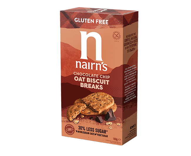 Oferte la Biscuiti Fara Gluten din Ovaz Integral cu Ciocolata 160G Nairn's