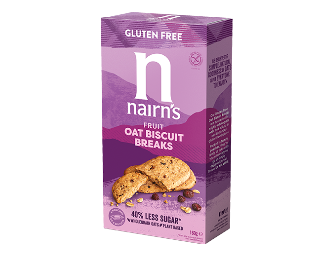 Oferte la Biscuiti Fara Gluten din Ovaz Integral cu Fructe 160G Nairn's