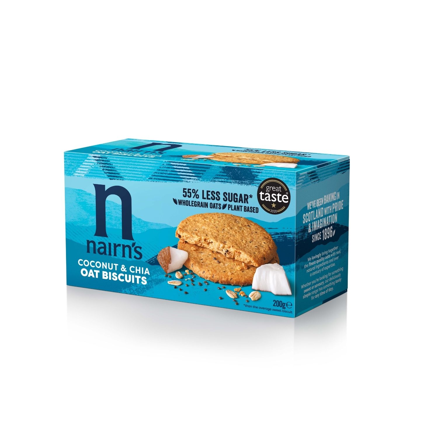 Oferte la Biscuiti din Ovaz Integral cu Cocos si Seminte de Chia 200G Nairn's