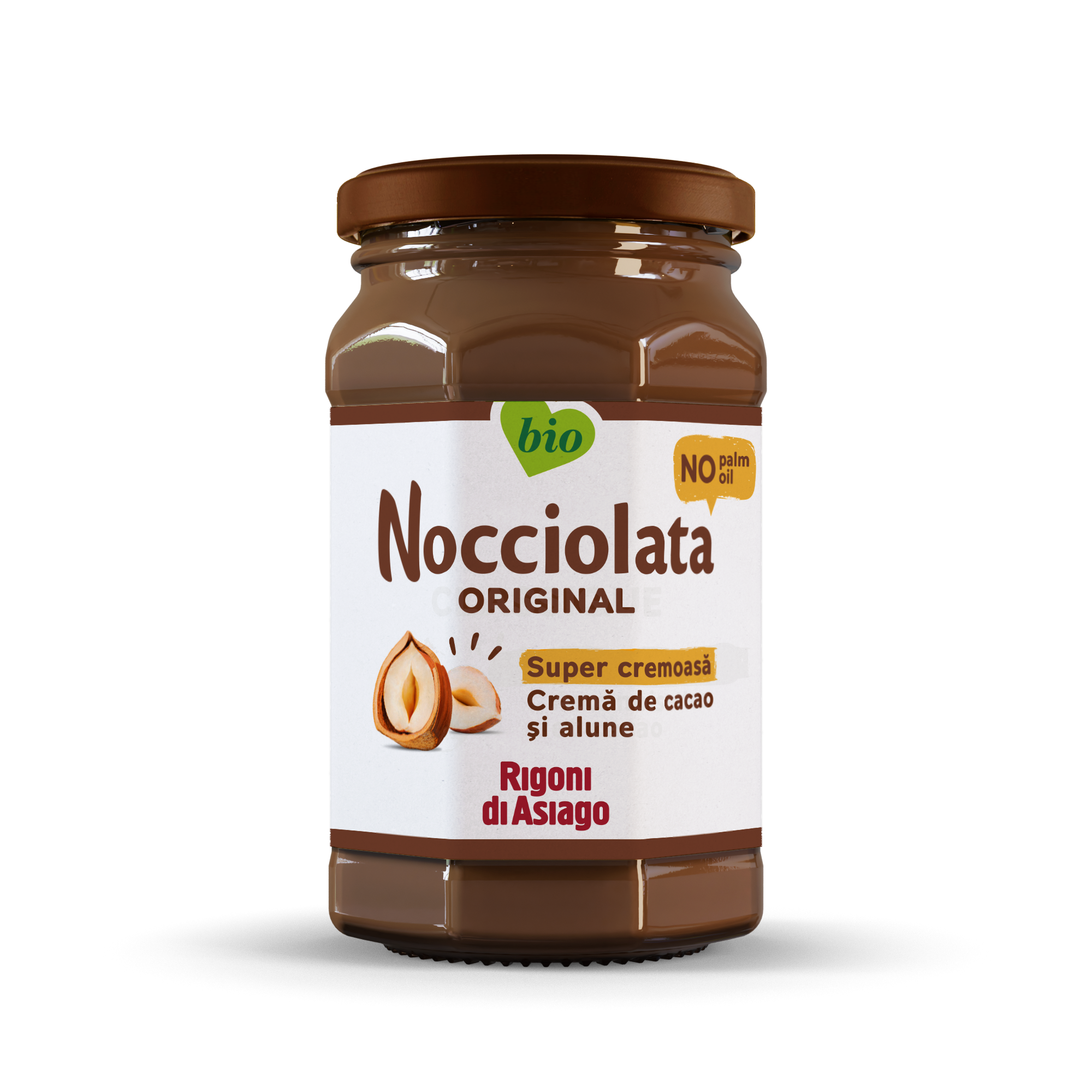 Nocciolata crema BIO cu cacao si alune de padure cu lapte 250g Rigoni di Asiago
