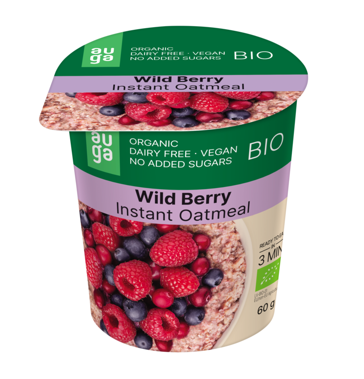 Oferte la Ovaz integral BIO cu Fructe de Padure 60G Auga