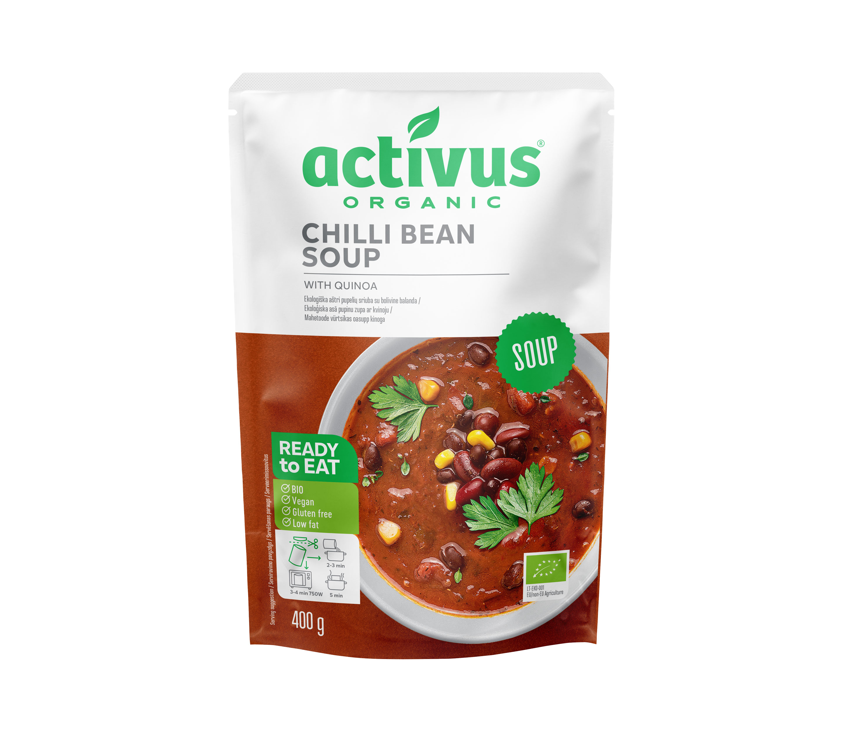 Oferte la Supa BIO de Fasole cu Chili si Quinoa 400G Activus