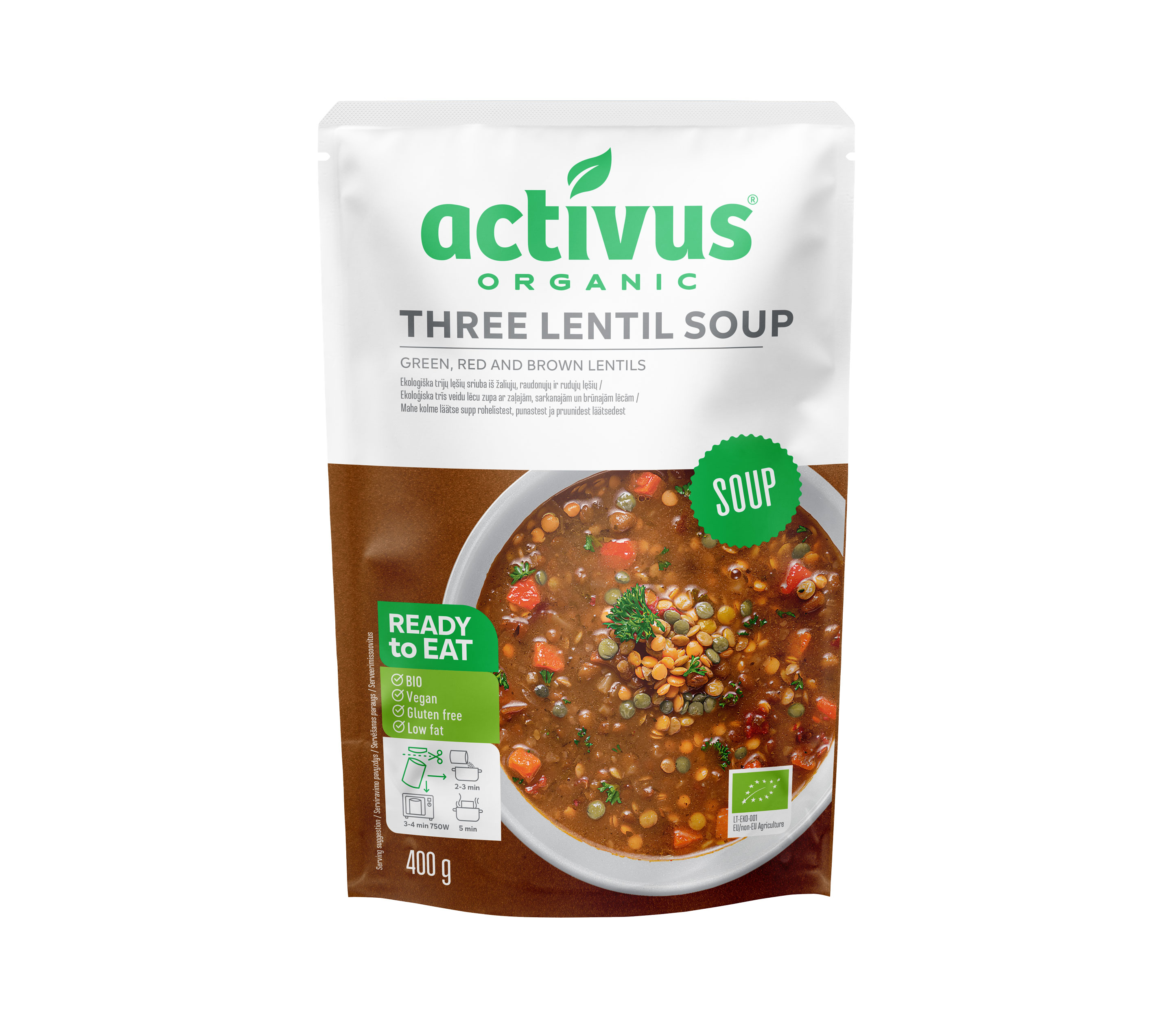 Oferte la Supa BIO din Trei Tipuri de Linte 400G Activus
