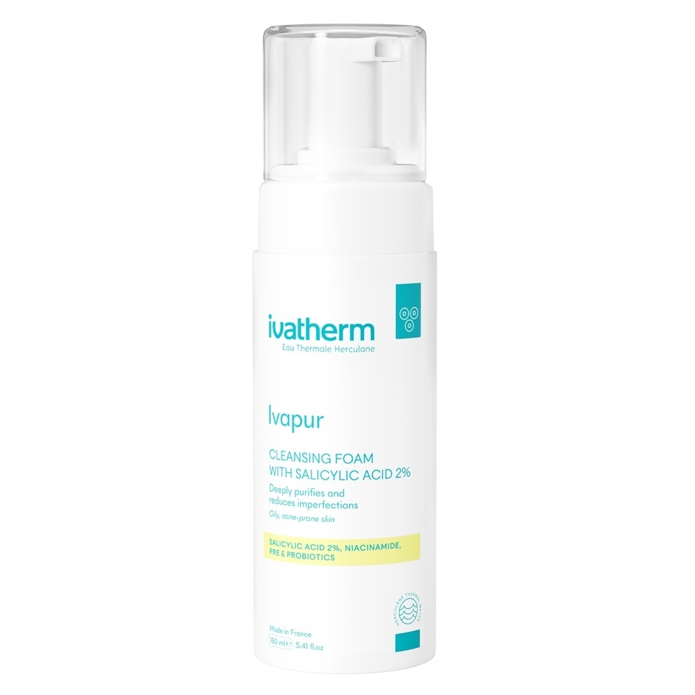 Oferte la Spuma de curatare cu Acid Salicilic 2% pentru pielea mixta sau grasa cu tendinta acneica Ivapur Ivatherm, 160 ml