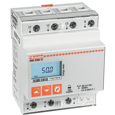 Oferte la Contor electric, trifazic si cu neutru, non expandabil, 80A conexiune directa, 4U, 2 iesire statica programabilas, multi-masurare Lovato DMED300T2