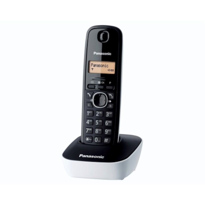 Telefon fara fir Panasonic DECT KX-TG1611FXW, CallerID, Alb Negru