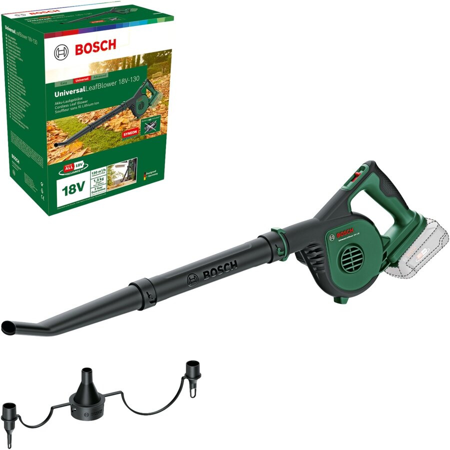 Oferte la Bosch cordless leaf blower Universal LeafBlower 18V-130 Solo, 18Volt, leaf blower (green/black, without battery and charger, POWER FOR ALL ALLIANCE)