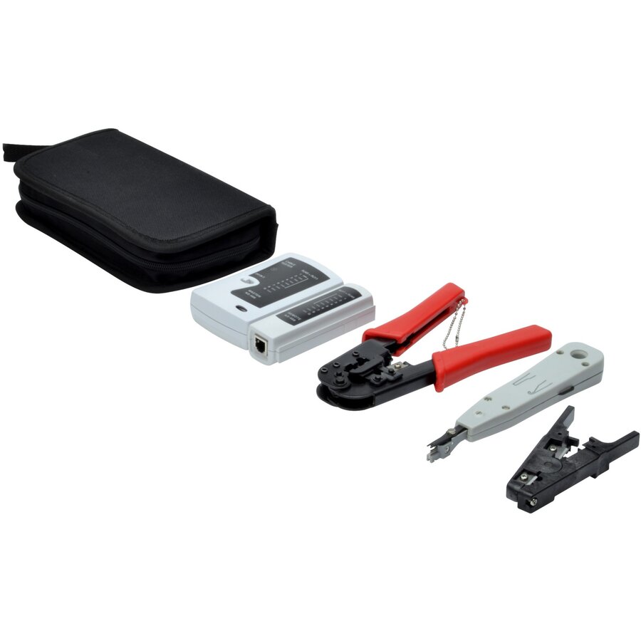 Oferte la network tool set DN-94022, stripping/dismantling tool black, with LSA insertion tool and crimping pliers
