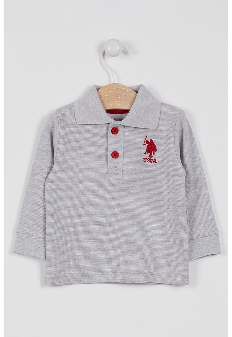 Oferte la Bluza polo cu logo - Gri melange