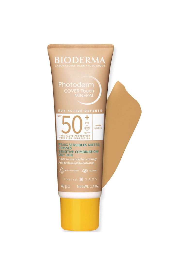Oferte la Fluid cu protectie solara  Photoderm Cover Touch SPF 50+ nuanta aurie - pentru ten mixt si gras - 40 ml