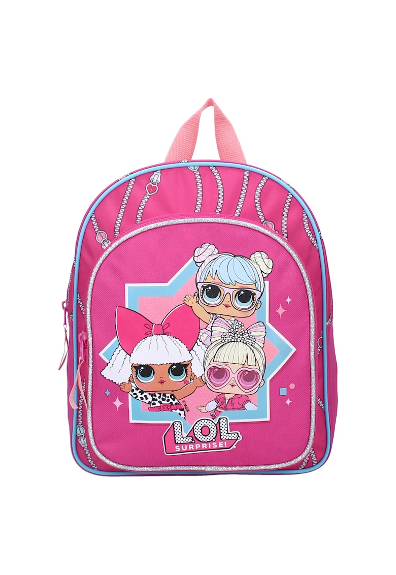 Oferte la Rucsac cu imprimeu si buzunar cu fermoar - Fucsia