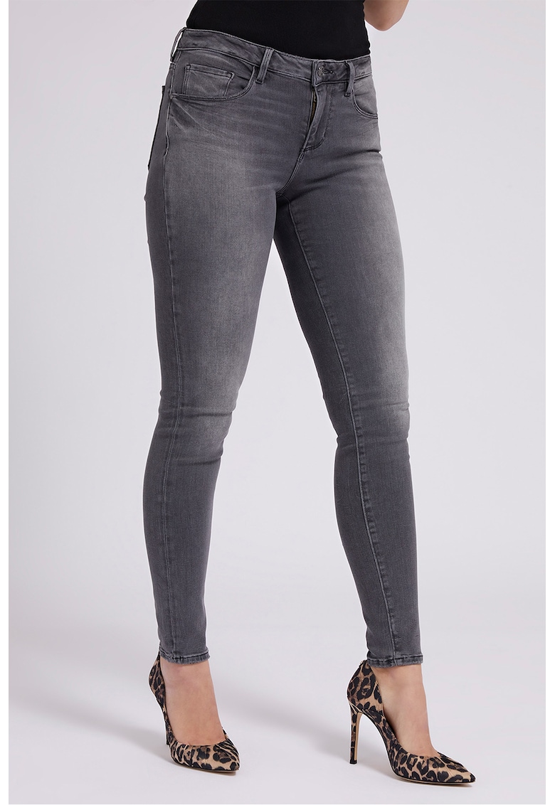 Oferte la Blugi skinny cu talie medie Annette - Gri antracit