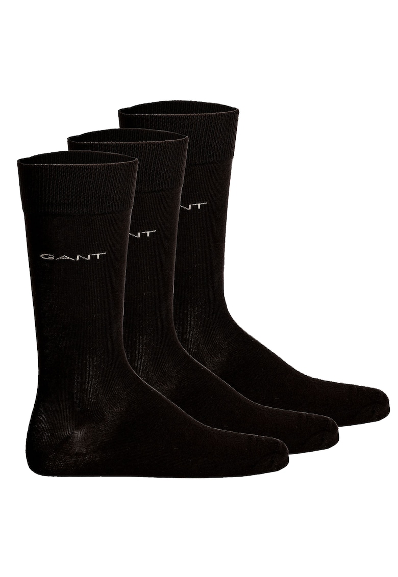 Oferte la Set de sosete lungi cu detaliu logo - 3 perechi - Negru