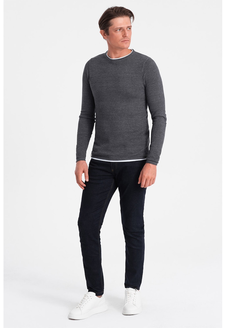 Oferte la Pulover slim fit cu model uni - Gri antracit