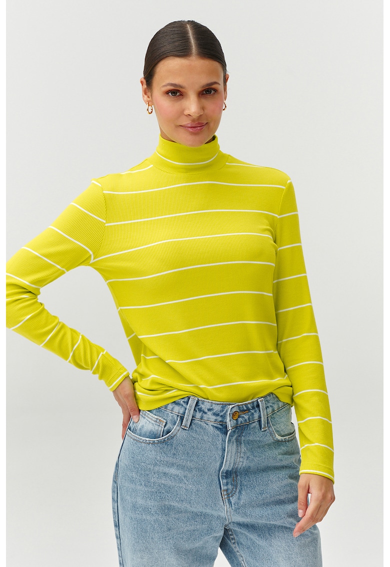 Oferte la Bluza striata cu model in dungi - Alb/Galben