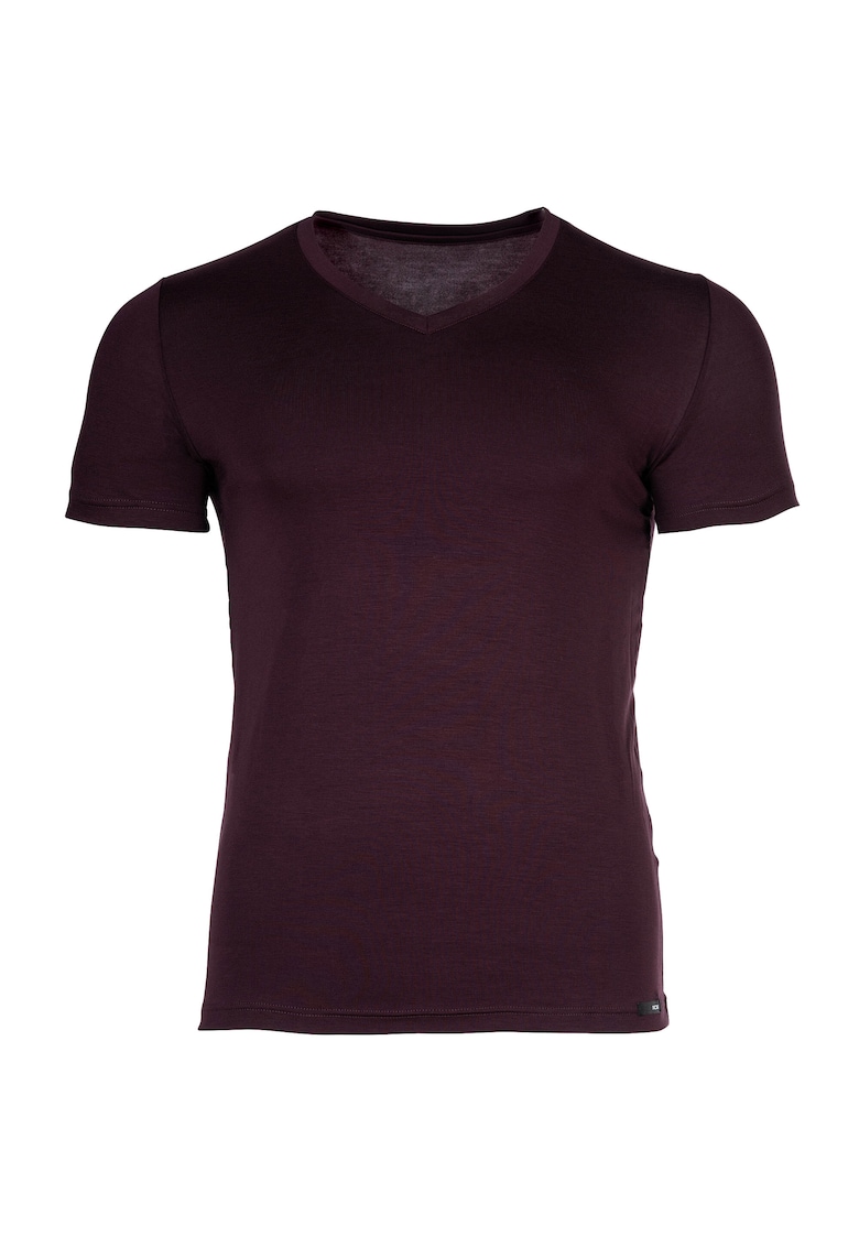 Oferte la Tricou cu decolteu in V Loungewear - Visiniu