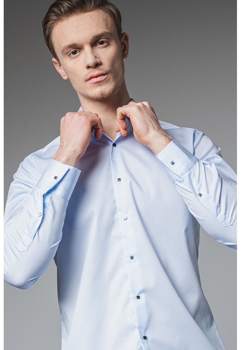 Oferte la Camasa regular fit cu guler clasic - Albastru glaciar