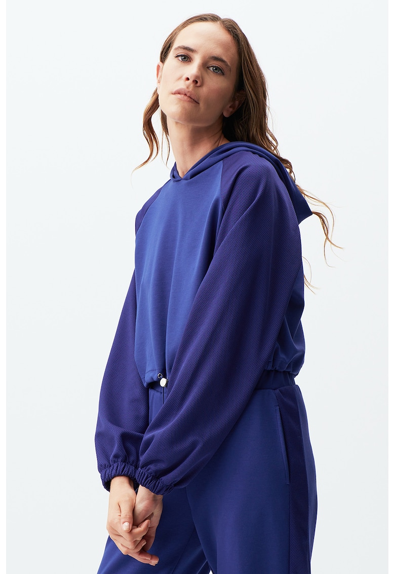 Oferte la Hanorac crop cu maneci raglan - Bleumarin
