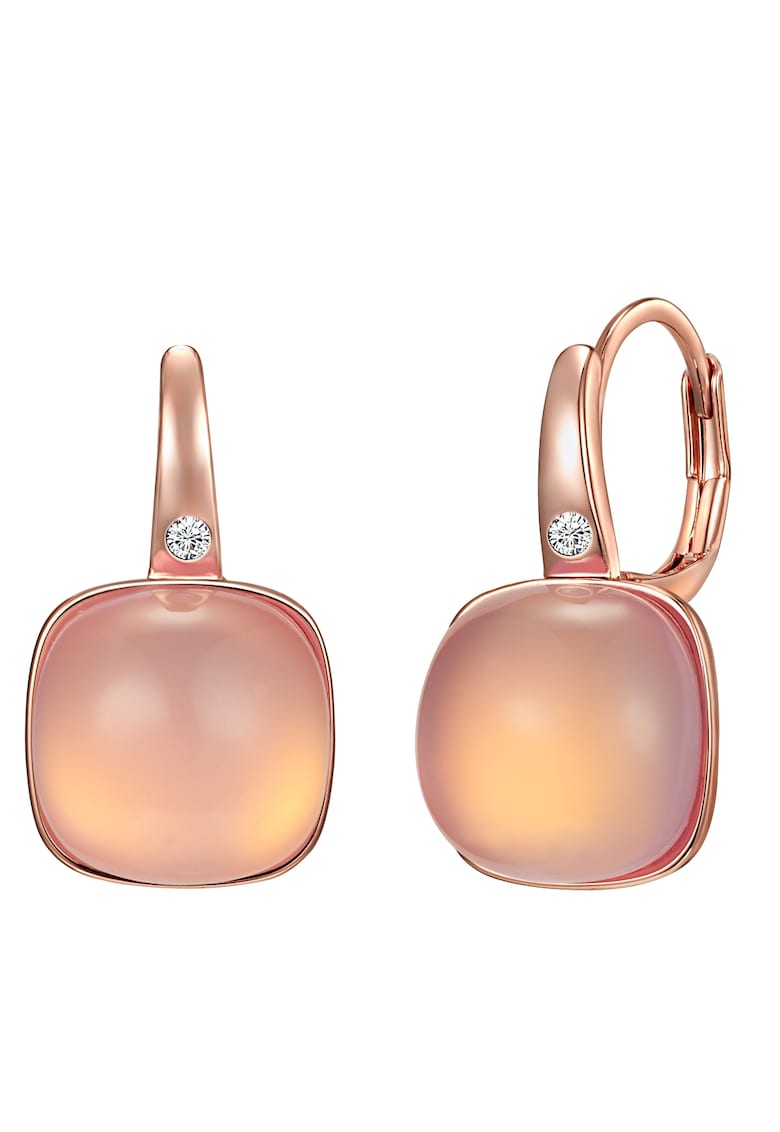 Oferte la Cercei placati cu aur de 14K si decorati cu cristale - Auriu rose