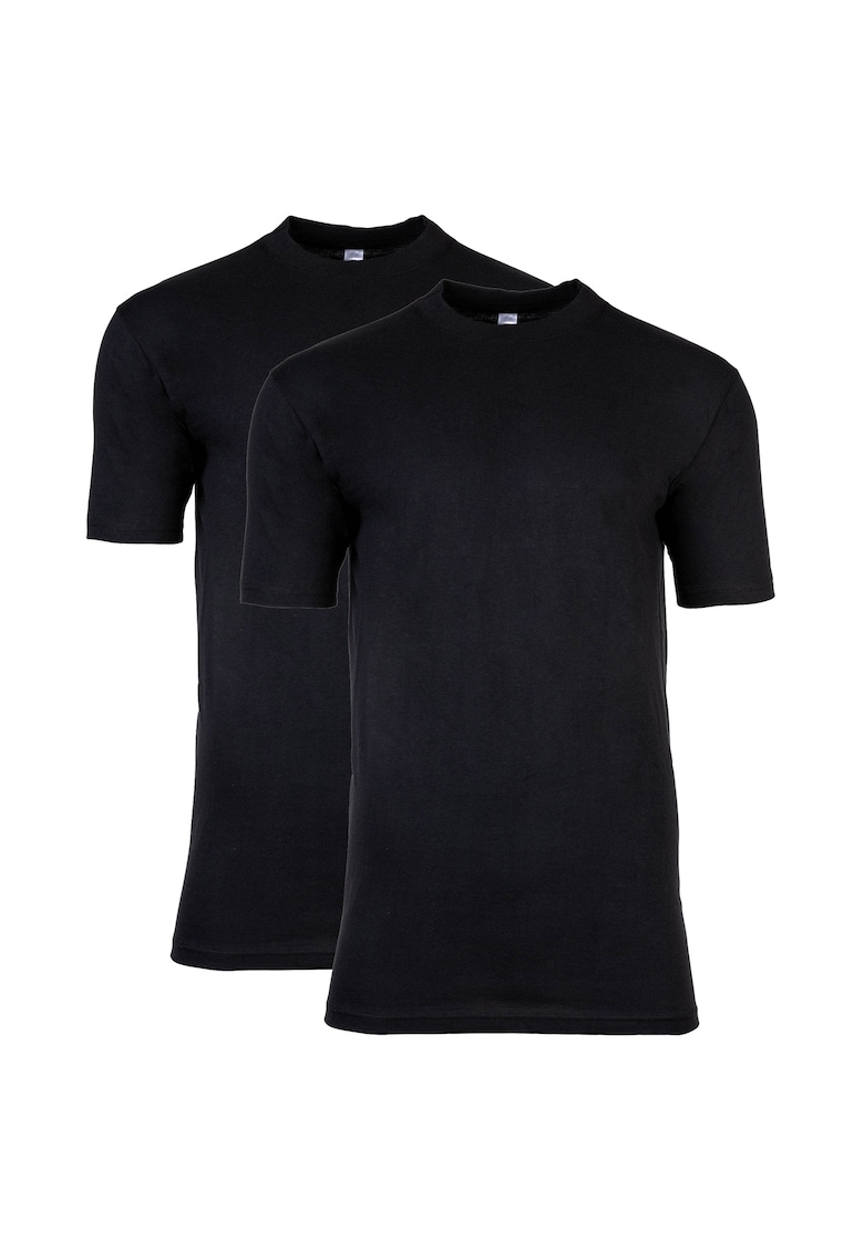 Oferte la Set de tricouri cu decolteu la baza gatului - 2 piese - Negru
