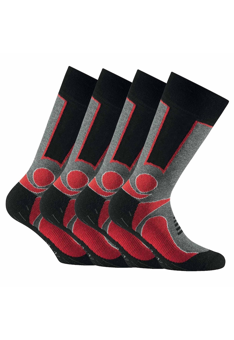 Oferte la Set de sosete unisex lungi - 4 perechi - Rosu