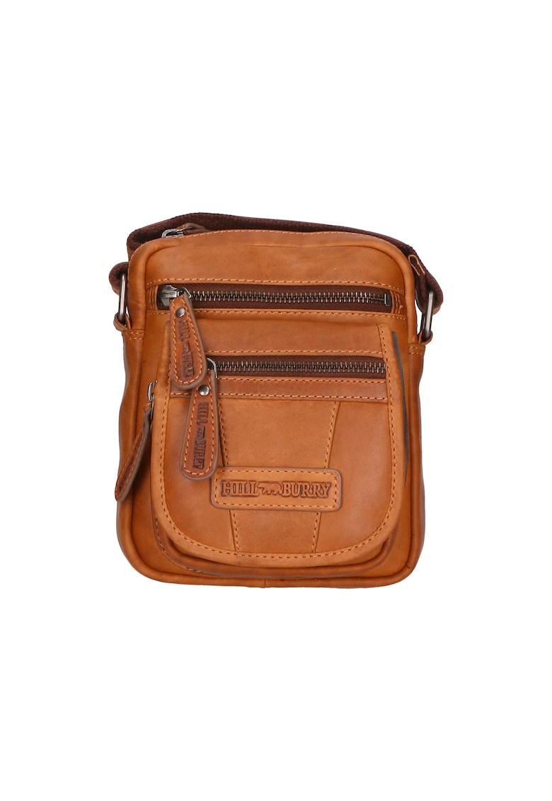 Oferte la Geanta crossbody unisex de piele - Caramel