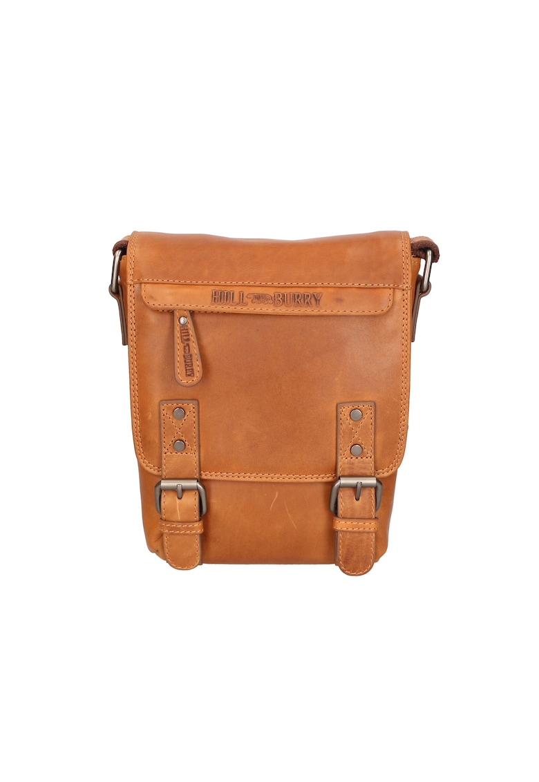 Oferte la Geanta crossbody unisex de piele - Caramel