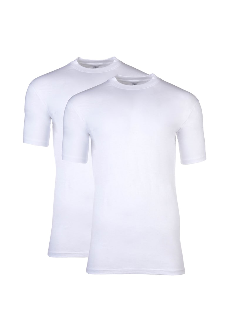 Oferte la Set de tricouri cu decolteu la baza gatului - 2 piese - Alb