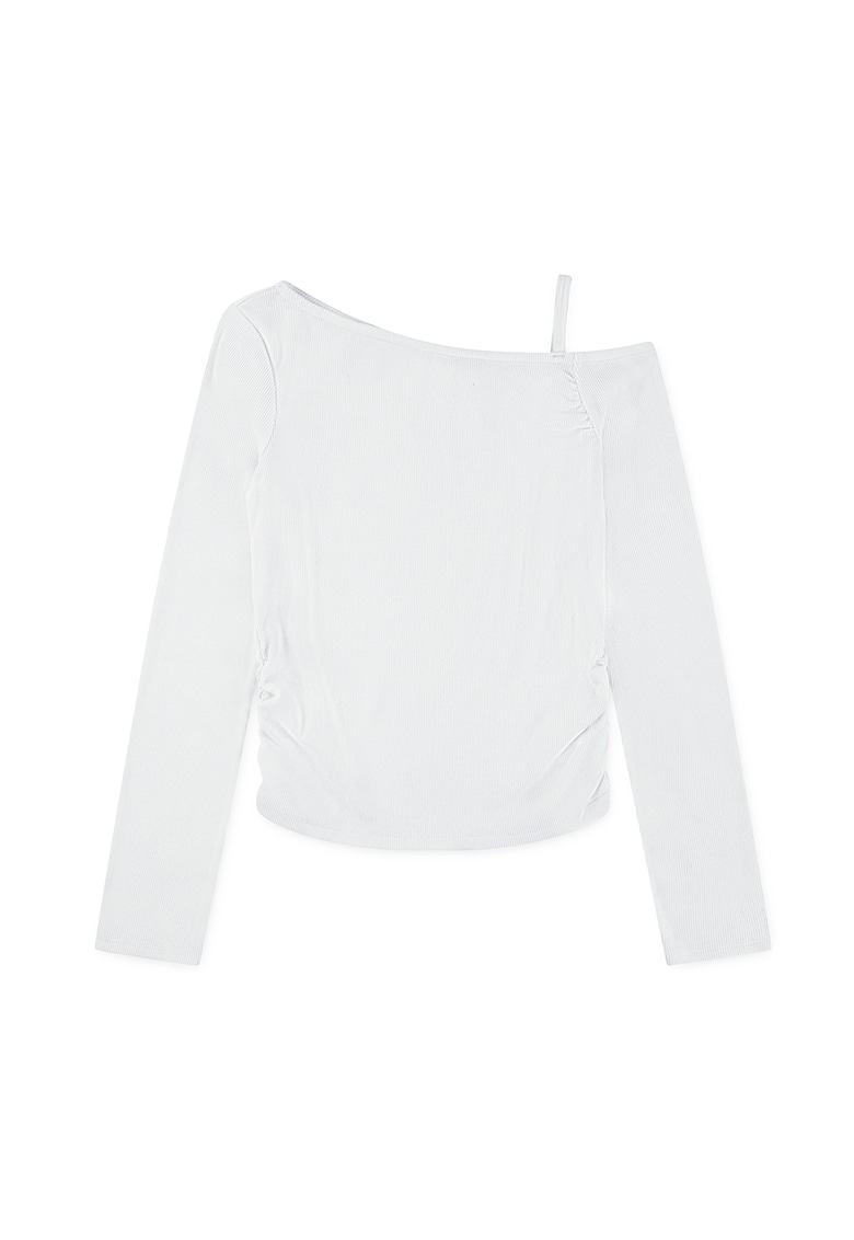 Oferte la Bluza striata cu insertie elastica laterala - Alb