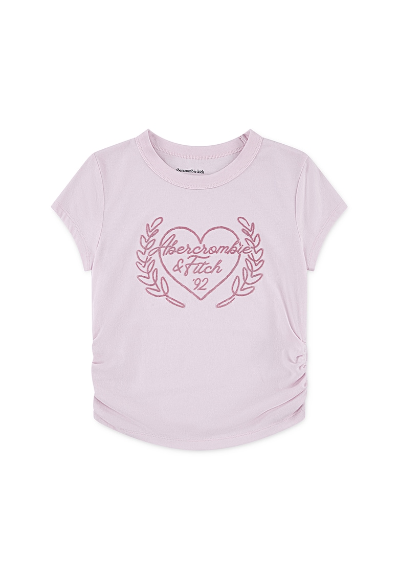 Oferte la Tricou din amestec de bumbac cu logo - Roz pal