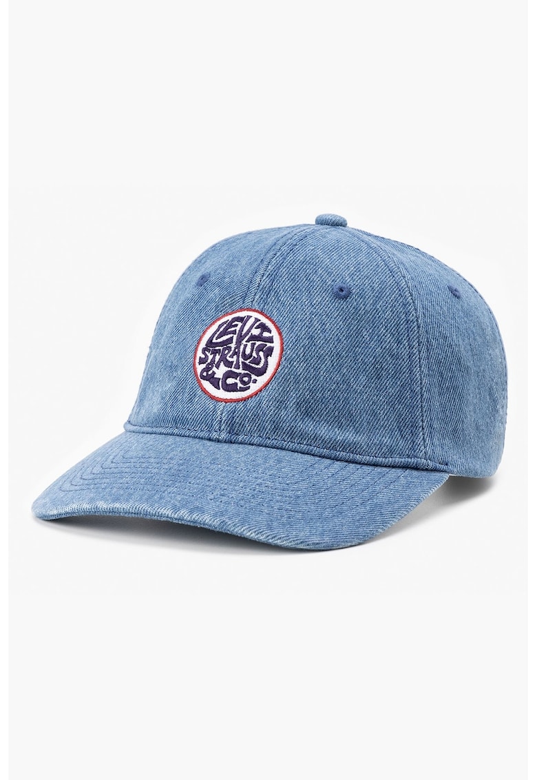 Oferte la Sapca baseball de denim cu aplicatie logo - Albastru glaciar