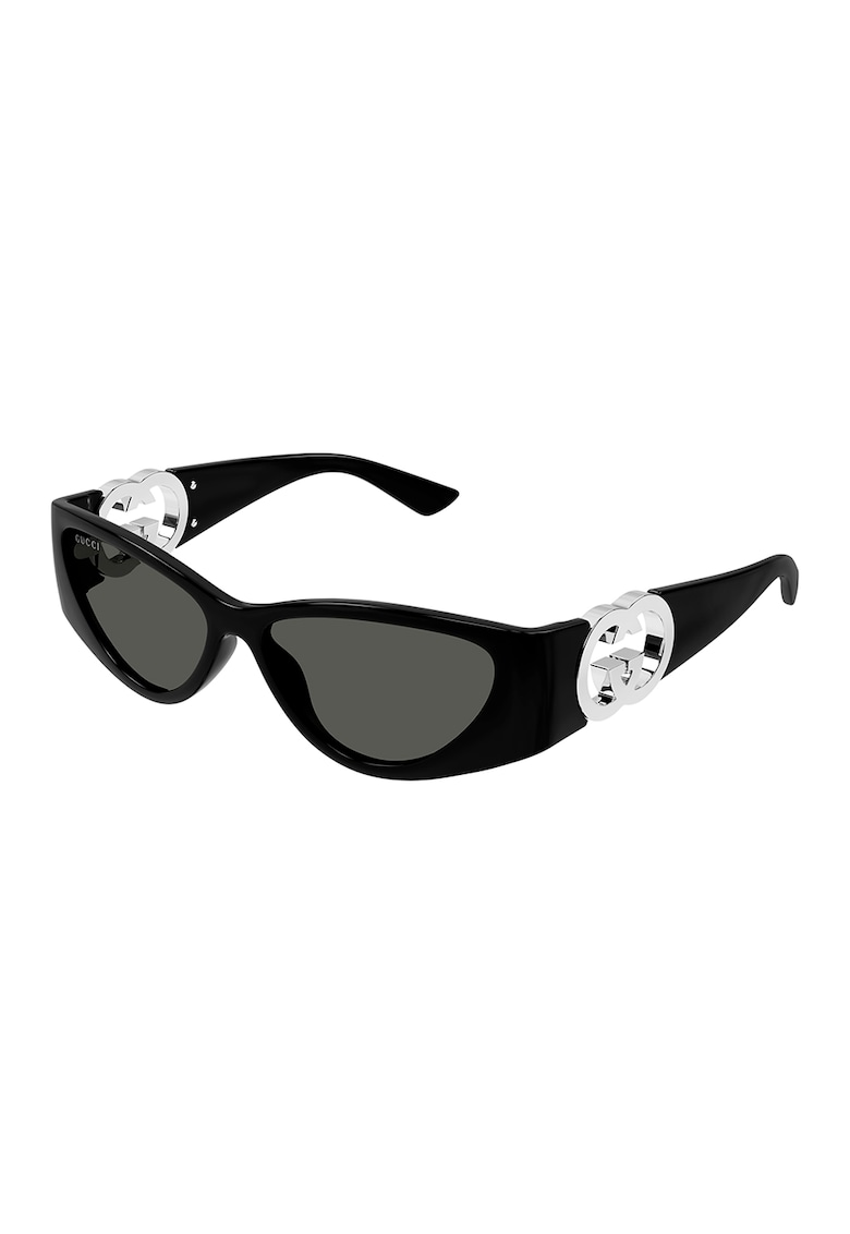 Oferte la Ochelari de soare cu logo-uri laterale - Negru/Argintiu