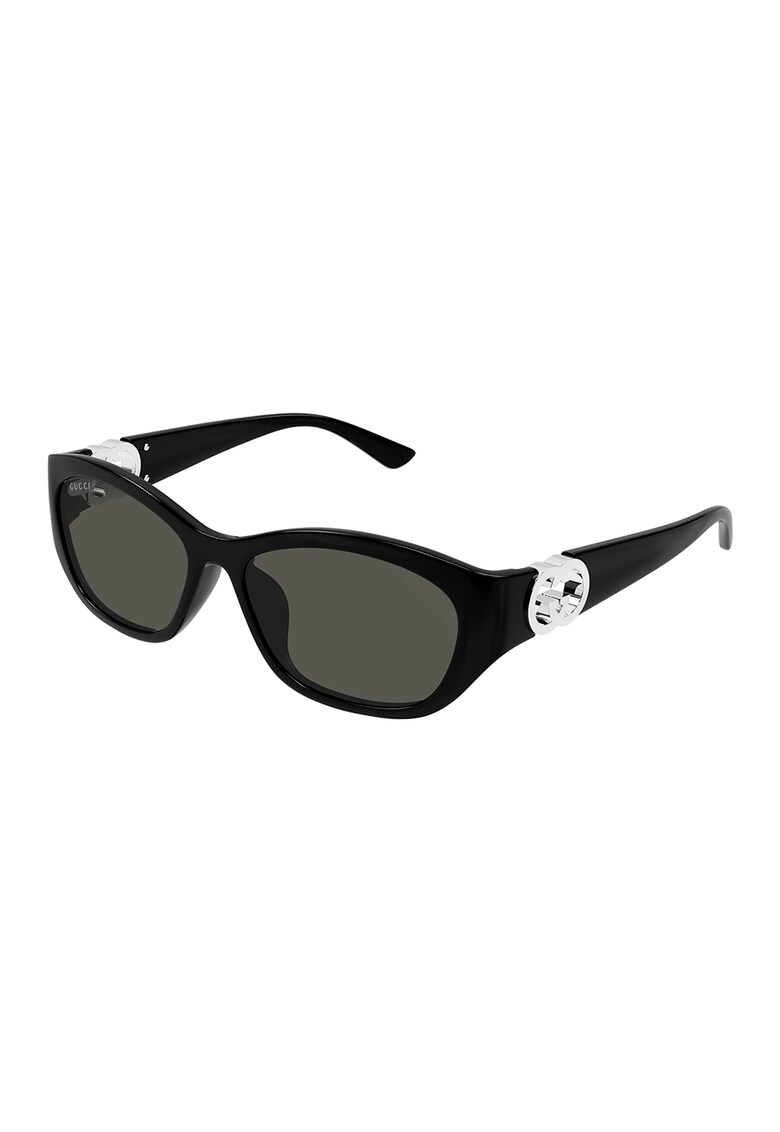 Oferte la Ochelari de soare cu logo-uri laterale - Negru/Argintiu