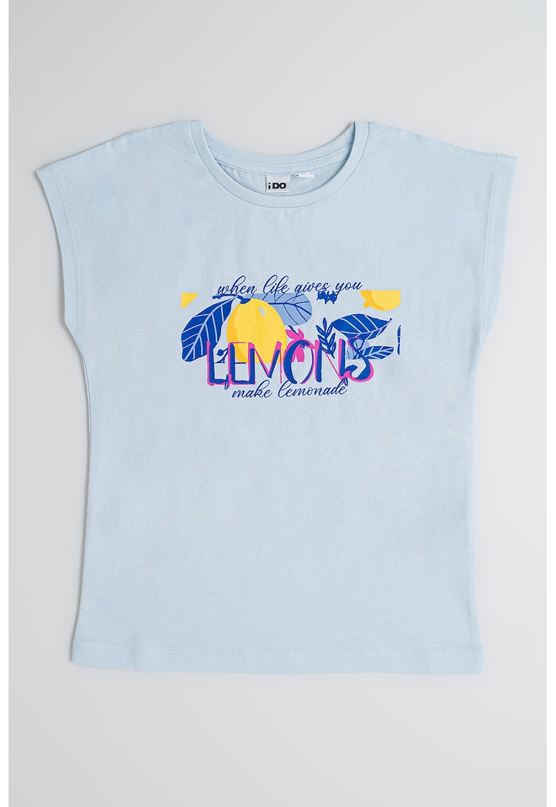 Oferte la Tricou din bumbac cu imprimeu - Albastru indigo/Albastru deschis