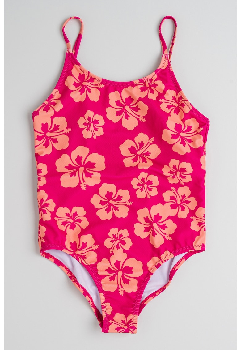 Oferte la Costum de baie intreg cu model floral - Fucsia/Portocaliu deschis