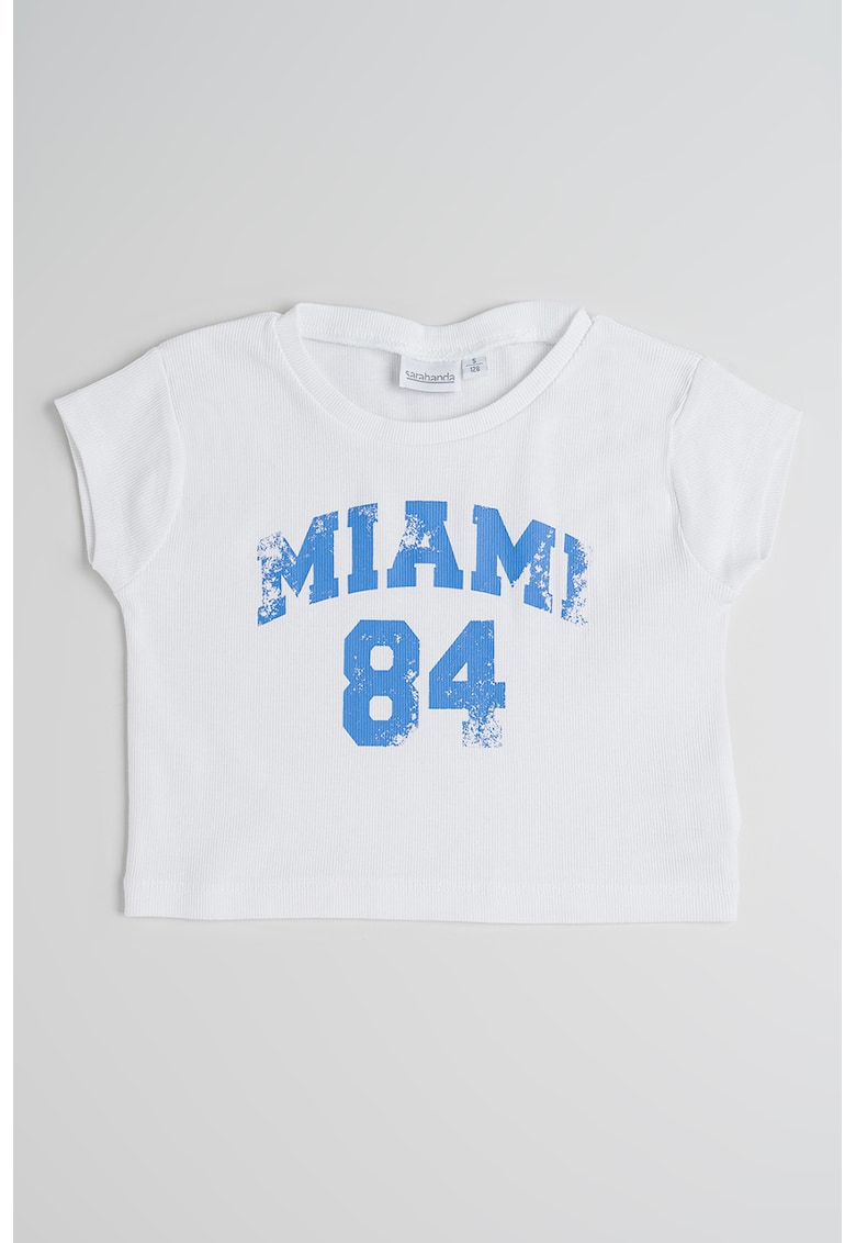 Oferte la Tricou cu imprimeu text - Alb/Albastru