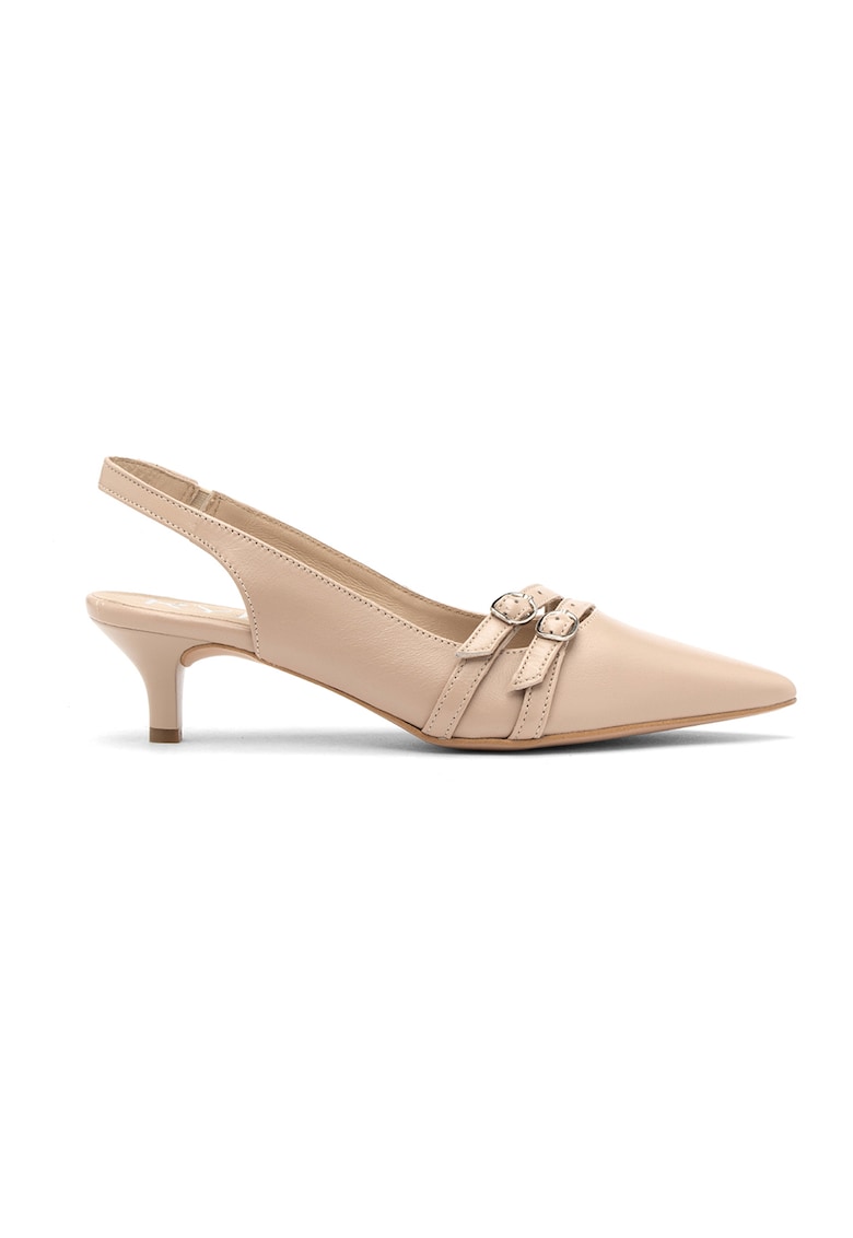 Oferte la Pantofi slingback de piele Sarah - Maro nisip