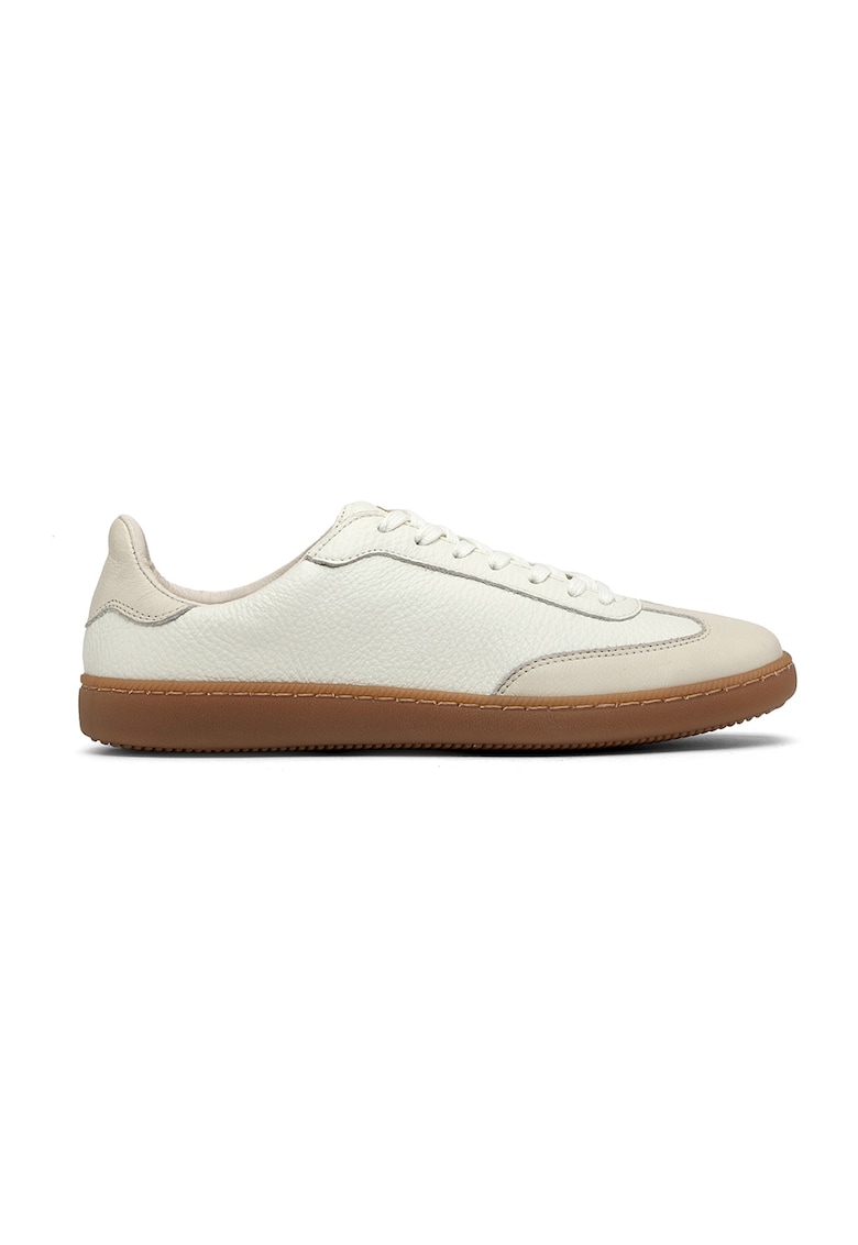 Oferte la Pantofi sport din piele cu garnituri de piele intoarsa Marcella - Crem