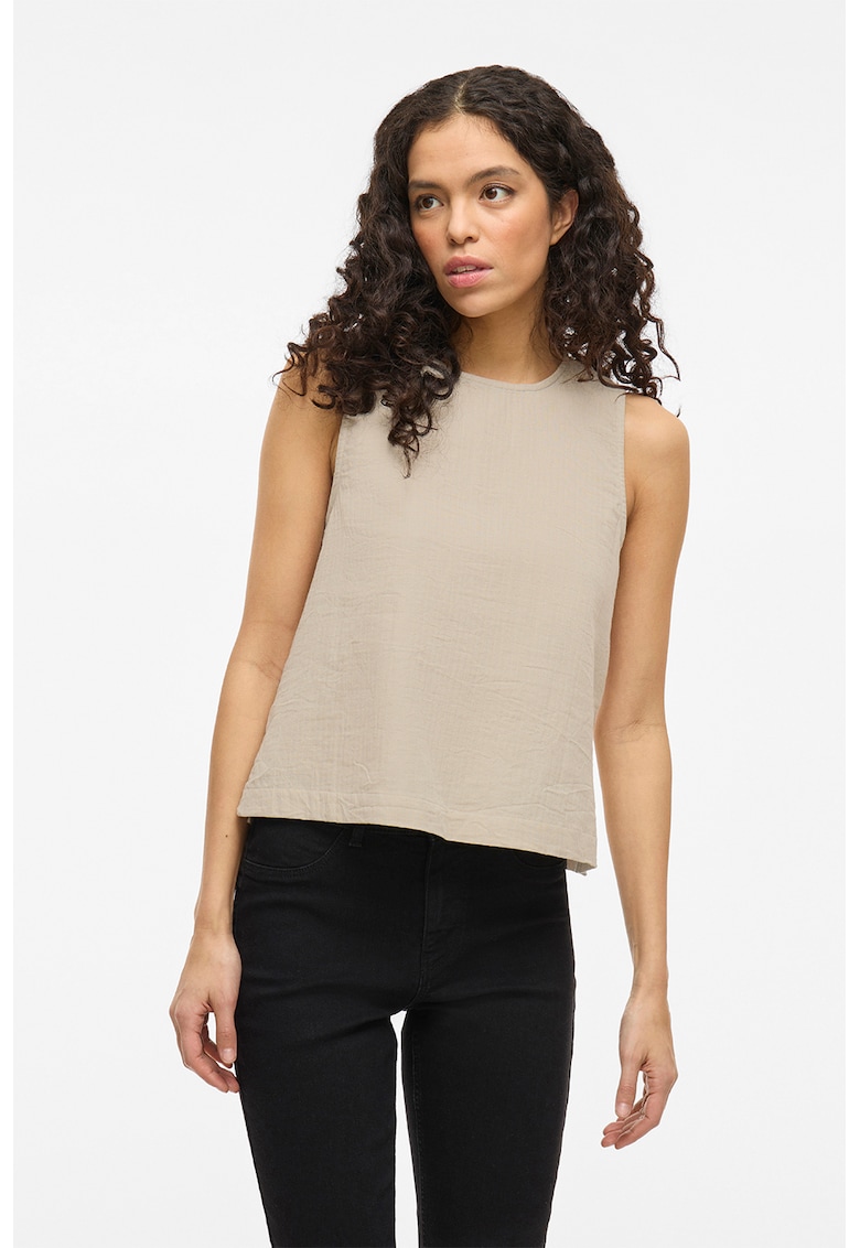 Oferte la Top din bumbac organic cu model uni - Maro taupe