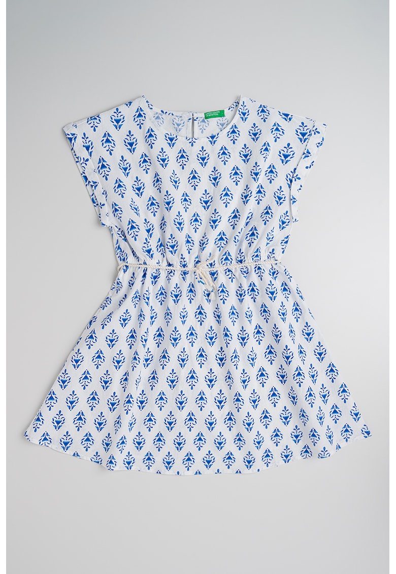 Oferte la Rochie evazata cu imprimeu - Alb/Bleumarin