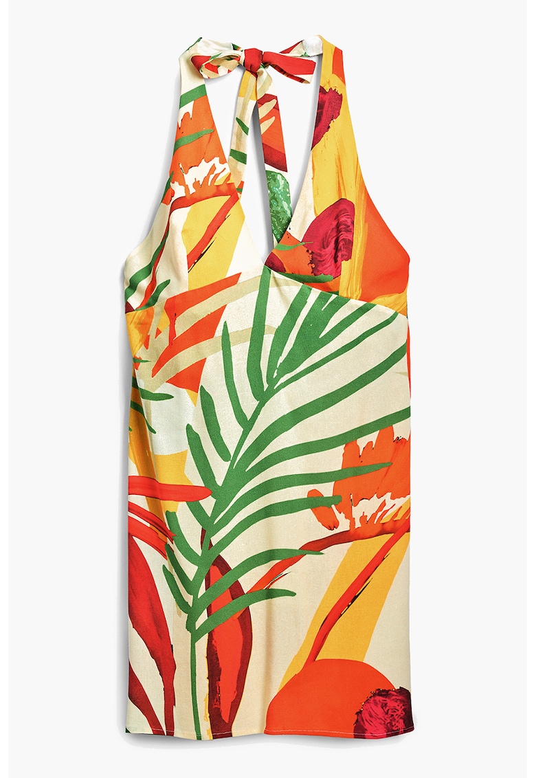 Oferte la Top de plaja cu decolteu halter - Multicolor